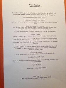 Celler Can Roca menu festival